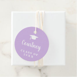 Etiquetas Para Recuerdos Cute Purple Simple Mortero Placa de Graduación Mod