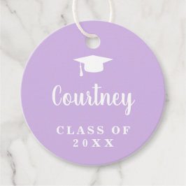 Etiquetas Para Recuerdos Cute Purple Simple Mortero Placa de Graduación Mod