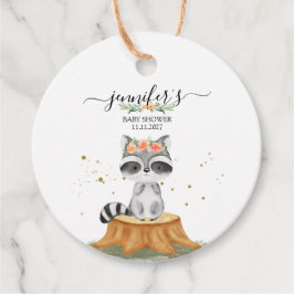 Etiquetas Para Recuerdos Cute Raccoon Woodland Baby Party