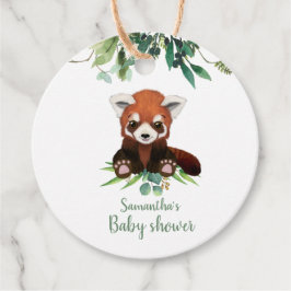 Etiquetas Para Recuerdos Cute Red Panda Bear Watercolor Neutral Baby Shower