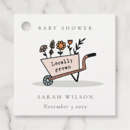 Etiquetas Para Recuerdos Cute Rubor Floral Cart Baby Shower de crecimiento