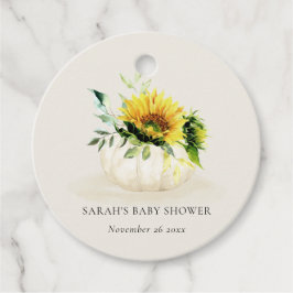 Etiquetas Para Recuerdos Cute Rustic Sunflower Pumpkin Floral Baby Shower