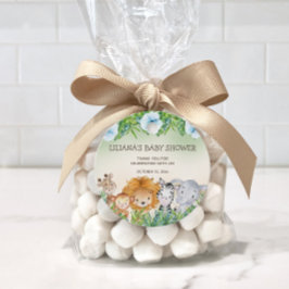 Etiquetas Para Recuerdos Cute Safari Jungle Animals Boy Baby Shower