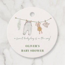 Etiquetas Para Recuerdos Cute Sage Green Boho Boy Ropa Baby Shower