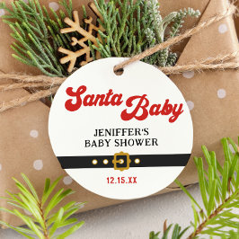 Etiquetas Para Recuerdos Cute Santa Baby Holiday Baby Shower