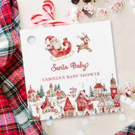 Etiquetas Para Recuerdos Cute Santa Baby Shower