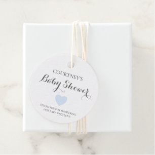 Etiquetas Para Recuerdos Cute Simple Blue Heart Boy Baby Shower