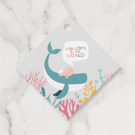 Etiquetas Para Recuerdos Cute Sleeping Whale Baby Shower