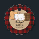 Etiquetas Para Recuerdos Cute S'mores Backyard Kids Birthday Fiesta<br><div class="desc">Para la fiesta de cumpleaños de tu patio trasero, el rústico abrazo del favor de los malvaviscos toma que digan gracias. Después de la fiesta de cumpleaños de tus hijos, envía a tus invitados a casa con este lindo favor en sus cajas de caricatura. Dos dulces abrazos de malvaviscos, barra...</div>