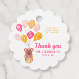 Etiquetas Para Recuerdos Cute Teddy Bear Balloon Baby Shower Gracias