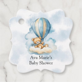 Etiquetas Para Recuerdos Cute Teddy Bear Balones de aire caliente Boy Baby 