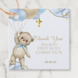 Etiquetas Para Recuerdos Cute Teddy Blue Balloon Boy First Holy Communición