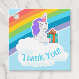 Etiquetas Para Recuerdos Cute Unicorn Rainbow Square Thank You Tag
