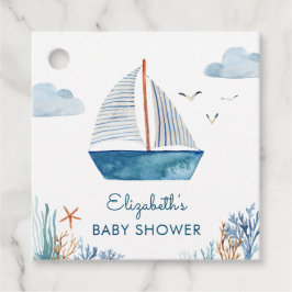Etiquetas Para Recuerdos Cute Watercolor Bote Nautical Baby Shower