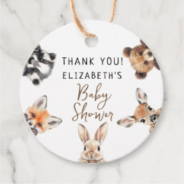 Etiquetas Para Recuerdos Cute Watercolor Woodland Animals Baby Shower