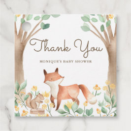 Etiquetas Para Recuerdos Cute Watercolor Woodland Fox Baby Shower Gracias
