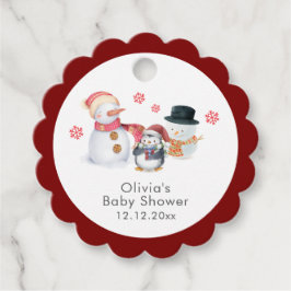 Etiquetas Para Recuerdos Cute Winter Penguin Snowman Baby Shower