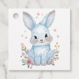 Etiquetas Para Recuerdos Cute Woodland Bunny Baby Shower Blue Bunny Pastel 