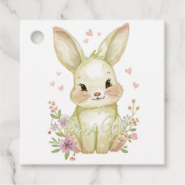 Etiquetas Para Recuerdos Cute Woodland Bunny Baby Shower Pastel Olive Green