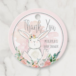 Etiquetas Para Recuerdos Cute Woodland Bunny Pink Baby Shower Gracias