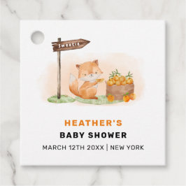 Etiquetas Para Recuerdos Cute Woodland Fox Citrus Naranja Farm Baby Shower