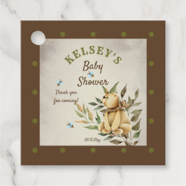 Etiquetas Para Recuerdos Cute Woodland Teddy Bear Boy Baby Shower