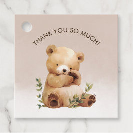 Etiquetas Para Recuerdos Cutie Baby Bear Watercolor Baby Shower
