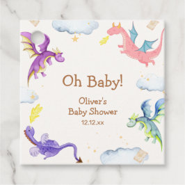 Etiquetas Para Recuerdos Cuto Fairytale Magic Dragon Baby Shower