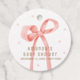 Etiquetas Para Recuerdos Cuto Oh bebé Polka Dot Bow Baby Shower