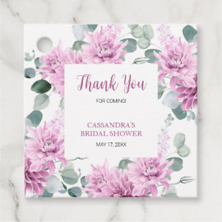 Etiquetas Para Recuerdos Dahlia Morada Eucalipto Botanico Desayuno Nupcial 