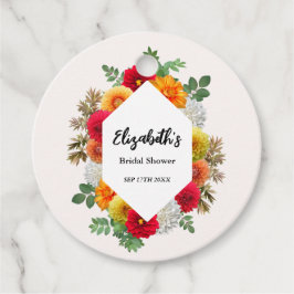 Etiquetas Para Recuerdos Dahlia Otoñal Floral Despedida de Soltera de Otoño