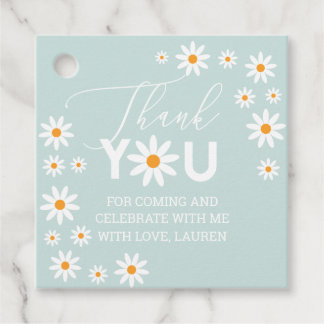 Etiquetas Para Recuerdos Daisies Thank you tags Light Blue