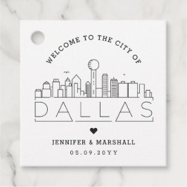 Etiquetas Para Recuerdos Dallas, Texas Skyline | Boda Favor De La Bienvenid
