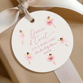 Etiquetas Para Recuerdos Dance y Twirl Ballerina Ballet rosa Baby Shower