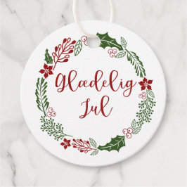 Etiquetas Para Recuerdos Danesa Feliz Navidad, Glædelig jul, Personalizado