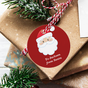 Etiquetas Para Recuerdos De los niños Navidades rojos personalizados de San