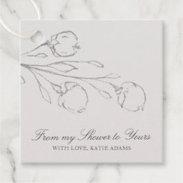 Etiquetas Para Recuerdos De Mi Ducha Elegante Ducha Gris Floral Bridal