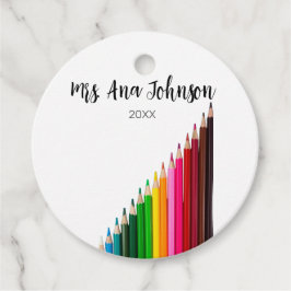 Etiquetas Para Recuerdos De vuelta a la escuela los lápices de colores añad