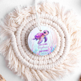 Etiquetas Para Recuerdos Debajo del mar linda tortuga rosa baby ducha favor