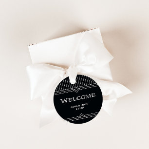 Etiquetas Para Recuerdos Deco moderno   Solo bienvenida a los Bodas blancos