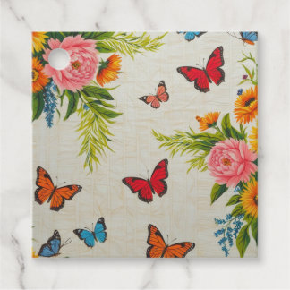 Etiquetas Para Recuerdos Decoración de mariposas y flores