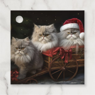 Etiquetas Para Recuerdos Decoración de un gato persa con Navidades Snowy Sl