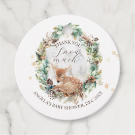 Etiquetas Para Recuerdos Deer Winter Woodland Frío fuera de Baby Shower