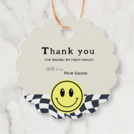 Etiquetas Para Recuerdos Degustación retro a cuadros negros y blancos