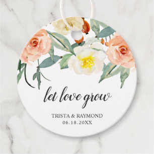 Etiquetas Para Recuerdos Deja que crezca el amor Bodas florales de acuarela