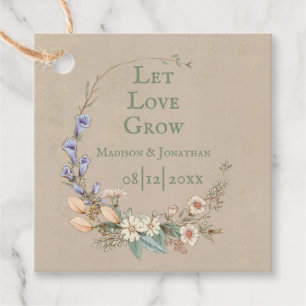 Etiquetas Para Recuerdos Deja que el amor crezca Nombre Floral Fecha Person