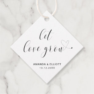 Etiquetas Para Recuerdos Deja que el Amor Crezca Tipografía en Negro y Blan