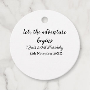 Etiquetas Para Recuerdos deja que la aventura comience el 20 cumpleaños aña