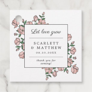 Etiquetas Para Recuerdos Dejar que el amor crezca a mano Boda de flores dib