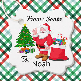 Etiquetas Para Recuerdos Del nombre del niño de Santa Claus regalo Fancy